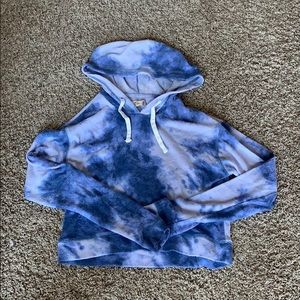 Hollister Tie-Dye Fuzzy Crop Hoodie